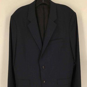 Theory Mens Navy Wool Blend Inner Pockets Single Breasted Two Button Blazer 42R